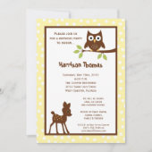 5x7 Forrestの森林動物の誕生日の招待状 招待状 (正面)