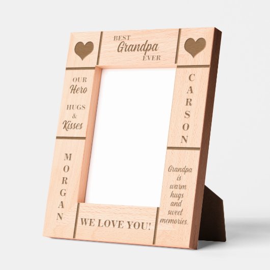 5x7 Grandpa Ever 最高の Grandkids名エッチフレーム レーザー彫刻フレーム (左)