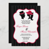 5x7 Hats エレガントレトロ結婚式招待状 招待状 (正面/裏面)