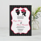 5x7 Hats エレガントレトロ結婚式招待状 招待状 (スタンド正面)