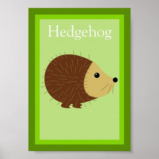 5X7 Hedgehog Forest Friends Wall Art ポスター (正面)