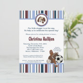 5x7 Lil Legueは球のベビーシャワーの招待状を遊ばします 招待状 (スタンド正面)