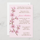 5x7 Lt Pinkの桜のベビーシャワーの招待状 招待状 (正面/裏面)