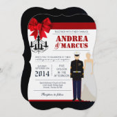 5x7 Marine Bride Uniform結婚式招待状 招待状 (正面/裏面)