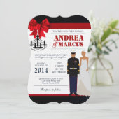 5x7 Marine Hispanic Uniform結婚式招待状 招待状 (スタンド正面)