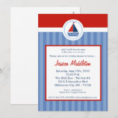 5x7  nautical sailor sail boat baby shower 招待状 (正面/裏面)