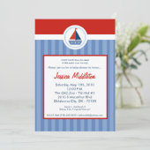 5x7  nautical sailor sail boat baby shower invitat 招待状 (スタンド正面)