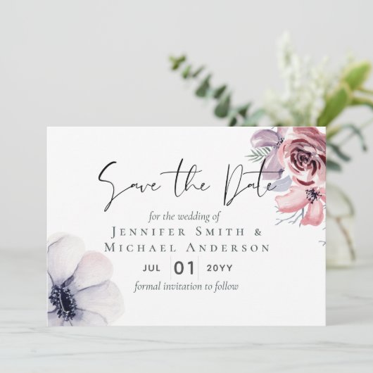 5x7 Navy Blue Coralフローラ保存日 (スタンド正面)