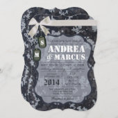 5x7 NAVY DIGITAL UNIFORM迷彩柄結婚式招待状 招待状 (正面/裏面)