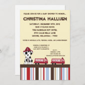 5x7 Nojoの消防車のベビーシャワーの招待状 招待状 (正面/裏面)