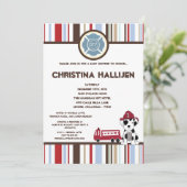 5x7 Nojo Fire Engine Baby Shawer招待状 招待状 (スタンド正面)