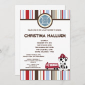 5x7 Nojo Fire Engine Baby Shawer招待状 招待状 (正面/裏面)