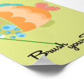 5x7 Ocean Fish Brush Your Teeth Bathroom Wall Art ポスター (角)