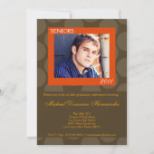 5x7 Oran Circle Polk写真卒業のお知らせ 招待状 (正面)