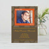 5x7 Oran Circle Polk写真卒業のお知らせ 招待状 (スタンド正面)