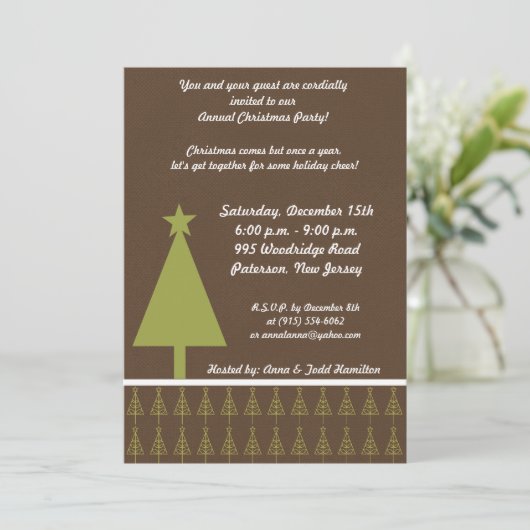 5x7 Outline Green Forest Trees Invitation 招待状 (スタンド正面)