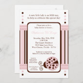 5x7 Pink モダン LadyBug Baby Shower招待状 招待状 (正面/裏面)