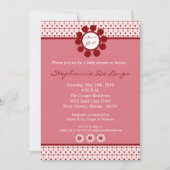 5x7 Pink Sweetheat水玉模様ベビーシャワー招待状 招待状 (正面)