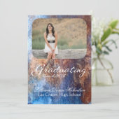 5x7 Rusted Metal Old Steel Gruシニアアナウンスメント 案内状 (スタンド正面)