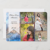 5x7 Rusted Metal Old Steel Gruシニアアナウンスメント 案内状 (正面)