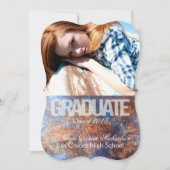 5x7 Rusted Metal Old Steel Gruシニアアナウンスメント 案内状 (正面)