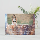 5x7 Rusted Metal Old Steel Gruシニアアナウンスメント 案内状 (スタンド正面)