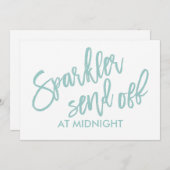 5X7 Sparkler送り出しサインブラシ – ライトターコイズ 招待状 (正面/裏面)