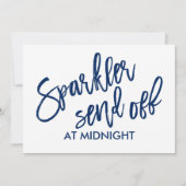 5X7 Sparkler Send-Off Sign-Brush Script (Navy) (正面)