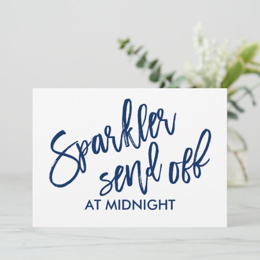 5X7 Sparkler Send-Off Sign-Brush Script (Navy) (スタンド正面)