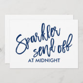 5X7 Sparkler Send-Off Sign-Brush Script (Navy) (正面/裏面)