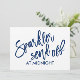 5X7 Sparkler Send-Off Sign-Brush Script (Navy)