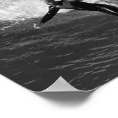 5x7 Surfer blk wht、ハンチントンビーチ、カリフォルニア ポスター (角)