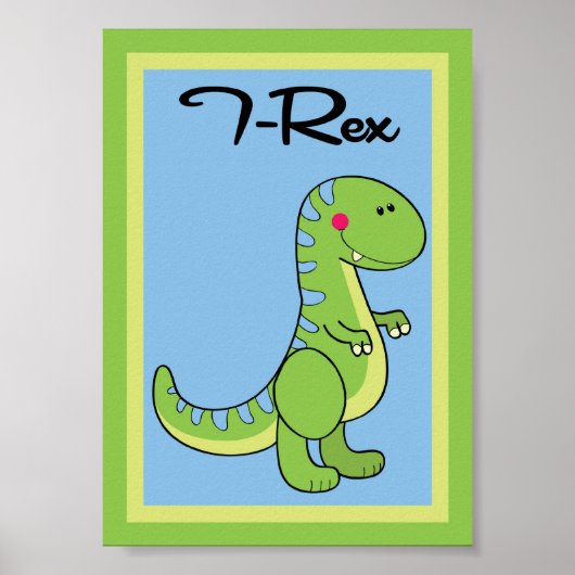 5X7 T-レックス恐竜のウォールアート ポスター (正面)