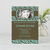 5x7 Tiff Zebra PHOTOSWEET 16誕生日招待状 招待状 (スタンド正面)