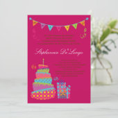 5x7 Topseyのケーキのキンセアニェラの誕生日の招待状 招待状 (スタンド正面)