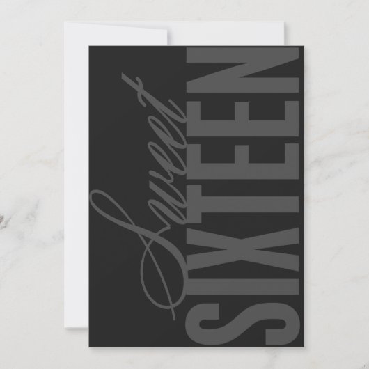 5x7Sweet sixteen誕生日パーティ招待状 招待状 (正面)