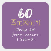 6おもしろいのスクラブルは単語のスコア60thで15である スクエアシール (正面)