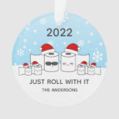 6おもしろいの転がItトイレ紙ファミリー オーナメント (正面)