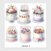 6お誕生日ケーキ シール (シート)