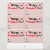 6かわいいナマケモノ教室バレンタインデーのカード レターヘッド (裏面)