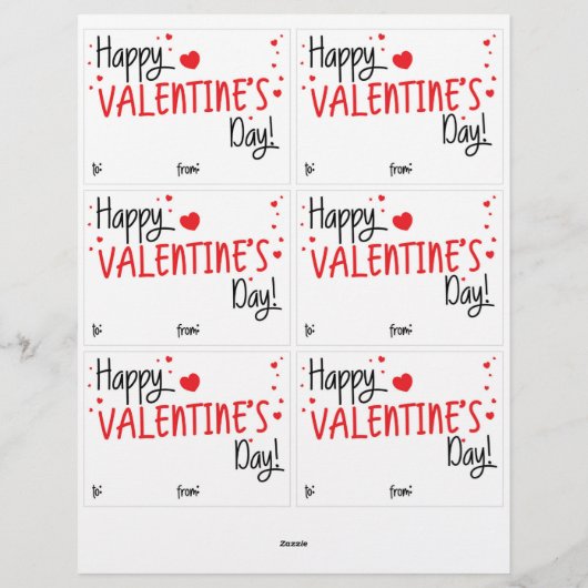 6かわいい犬の子供たち教室バレンタインデーのカード レターヘッド (裏面)