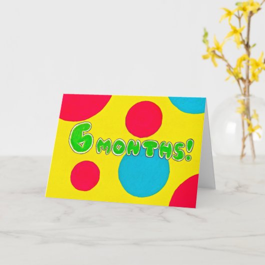 6か月の節酒誕生日/記念日カード カード (黄色い花)