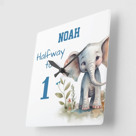 6か月の誕生日 スクエア壁時計 (傾斜)