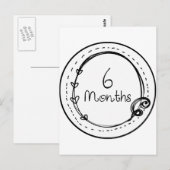 6か月のDoodleマイルストーン ポストカード (正面/裏面)