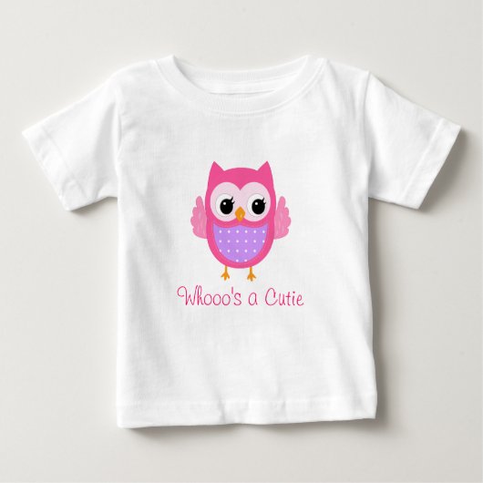 6か月フクロウシャツ ベビーTシャツ (正面)