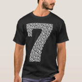 6がたくさん集まった7の形の「67」面白いデザイン Tシャツ (正面)