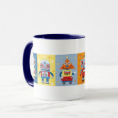 6つのおもしろいのロボットマグ マグカップ (正面左)