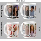 6つのおもしろ顔のカスタム写真と長いメッセージ コーヒーマグカップ
