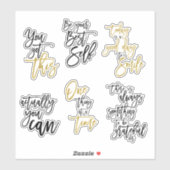 6つのアやる気を起こさせるップ引用文スエレガントクリプト シール (シート)