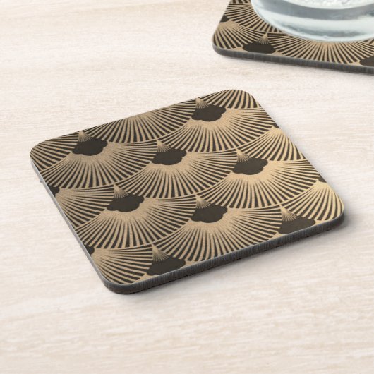 6つのアールデコファンのデザインのコースターのセット コースター (左側)